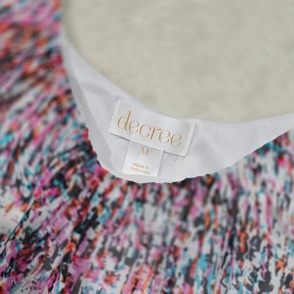 Decree ✦ Sleeveless Chiffon Dress ✦ Abstract Multicolor Print w/ Soft Lining M - Picture 8 of 16